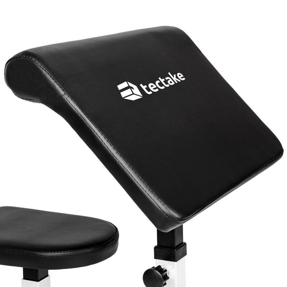 Tectake  Banc de musculation curl pour biceps réglable  support pour haltères réglable en hauteur sur 5 positions 