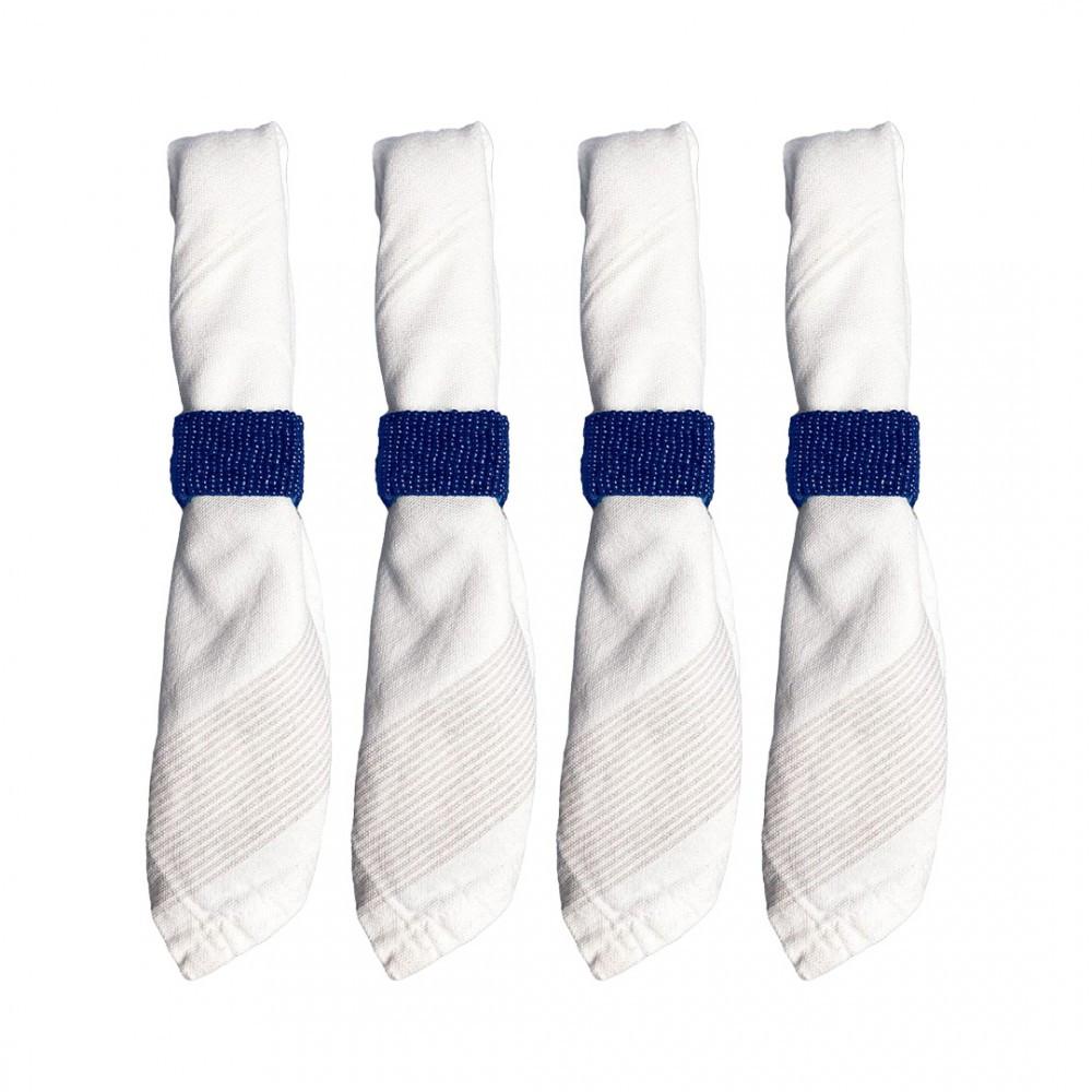 Image of Set Aus 4 Rechteckigen Serviettenringen In Dunkel Unisex ONE SIZE