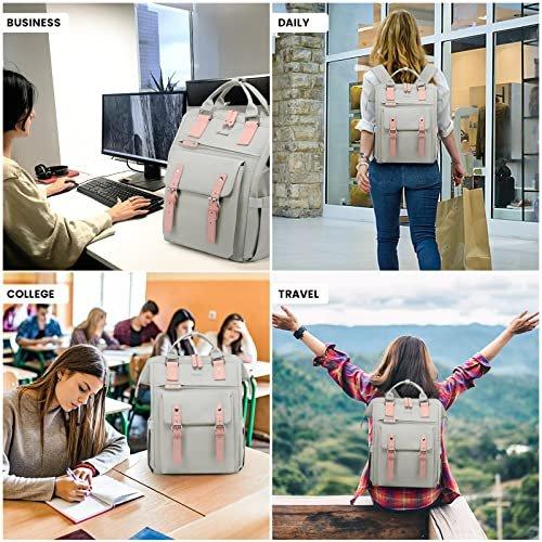 Only-bags.store  Laptop Rucksack, 15.6 Zoll Schulrucksack Teen mit Datenkabeltasche & USB-Ladeanschluss, 