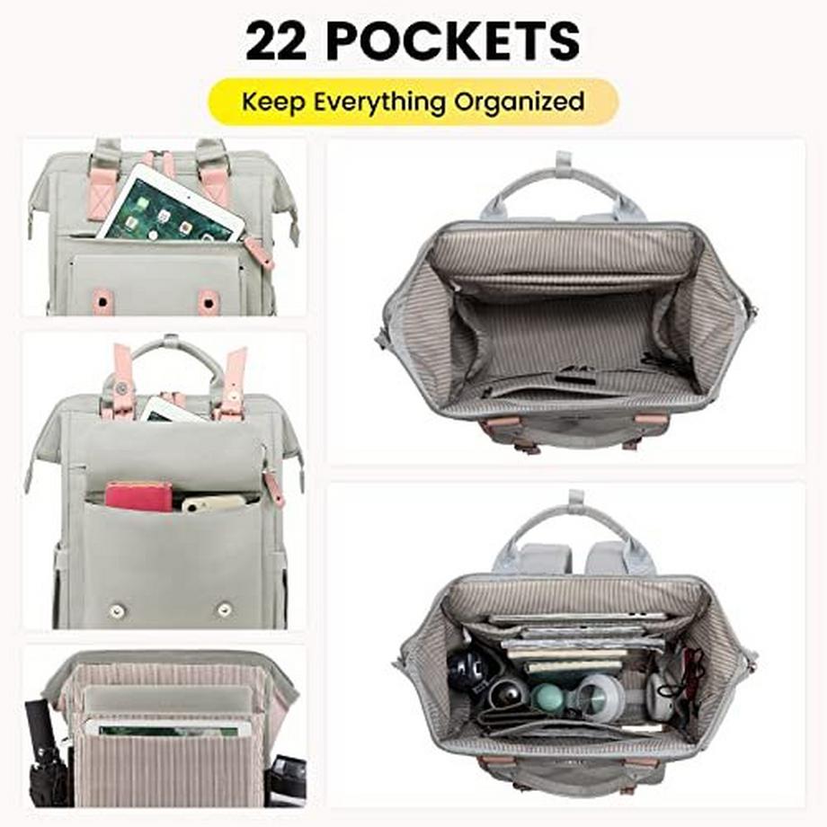 Only-bags.store Sac à dos pour ordinateur portable 15.6 pouces avec pochette pour câble de données port de chargement USB  