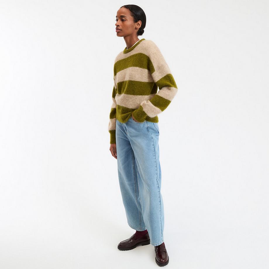 La Redoute Collections Gestreifter Rundhals Strickpullover  