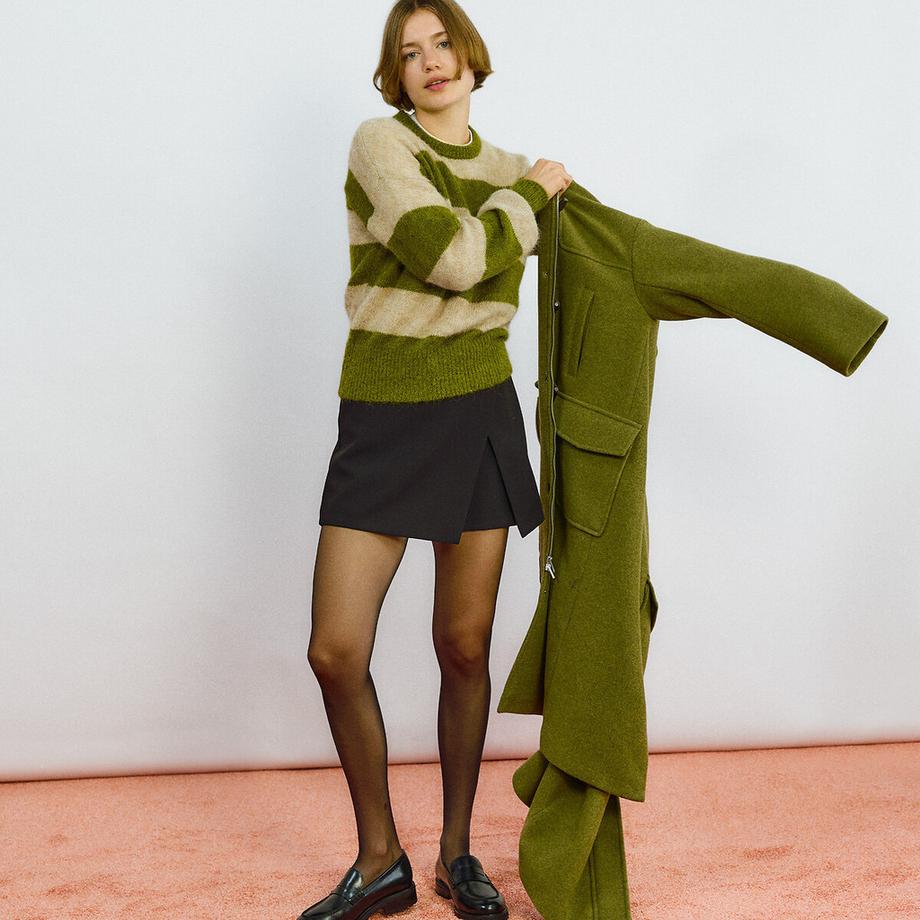 La Redoute Collections Gestreifter Rundhals Strickpullover  