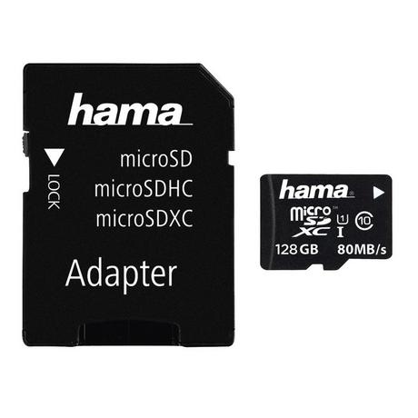 hama  microSDXC 128GB Class 10 UHS-I 80MB/s 