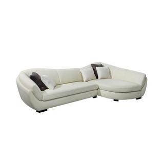 LINEA SOFA Ecksofa Leder 5Sitzer CAIPI Büffelleder Elfenbein Ecke Rechts  