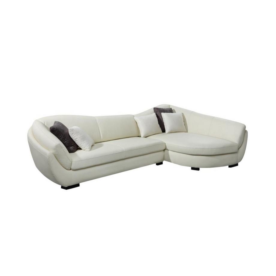 LINEA SOFA Canapé d'angle cuir de buffle 5 places CAIPIIvoire Angle droit  