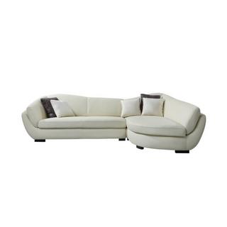 LINEA SOFA Ecksofa Leder 5Sitzer CAIPI Büffelleder Elfenbein Ecke Rechts  