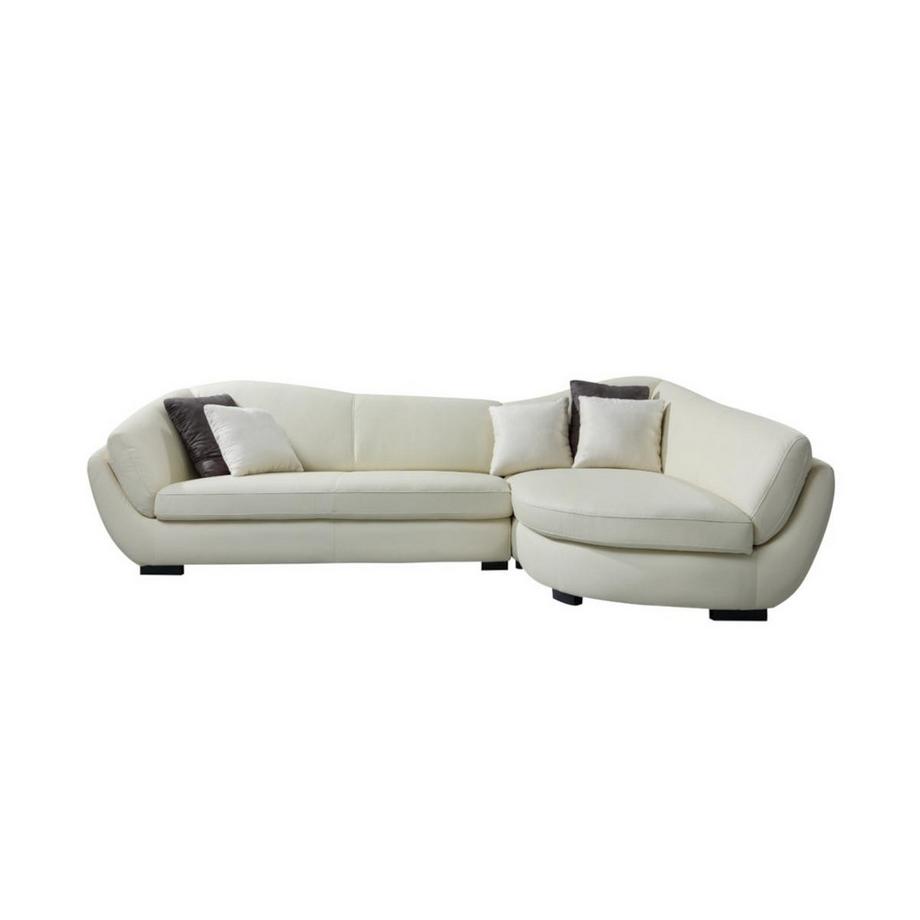LINEA SOFA Canapé d'angle cuir de buffle 5 places CAIPIIvoire Angle droit  
