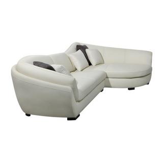 LINEA SOFA Ecksofa Leder 5Sitzer CAIPI Büffelleder Elfenbein Ecke Rechts  