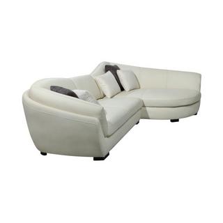 LINEA SOFA Ecksofa Leder 5Sitzer CAIPI Büffelleder Elfenbein Ecke Rechts  