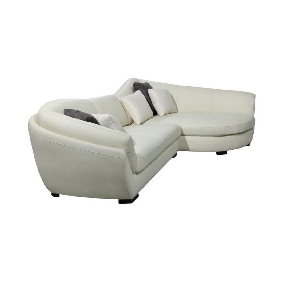 LINEA SOFA Canapé d'angle cuir de buffle 5 places CAIPIIvoire Angle droit  