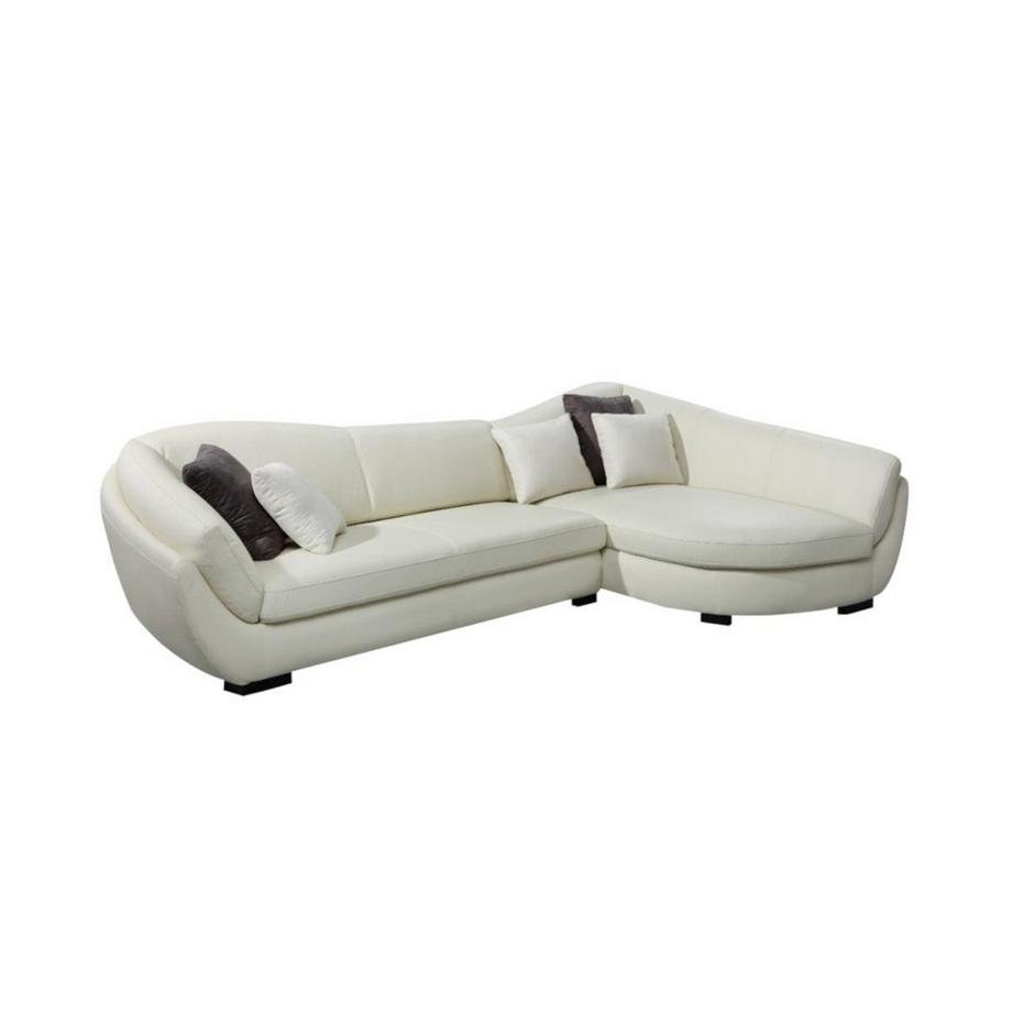 LINEA SOFA Canapé d'angle cuir de buffle 5 places CAIPIIvoire Angle droit  