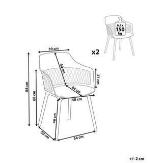 Beliani Lot de 2 chaises en Polypropylène Scandinave ALMIRA  