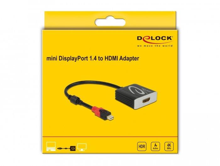 DeLock  DeLOCK Adaptateur actif mini DisplayPort 1.4 à HDMI 4K 60 Hz (HDR) 