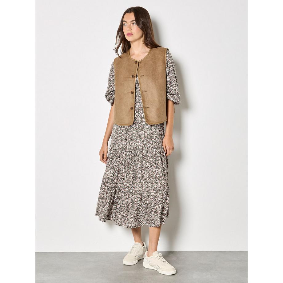 APRICOT Gilet Réversible Borg Suédine  