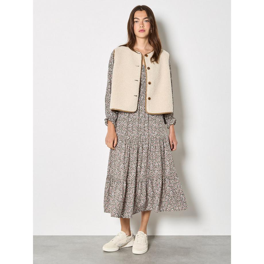 APRICOT Gilet Réversible Borg Suédine  