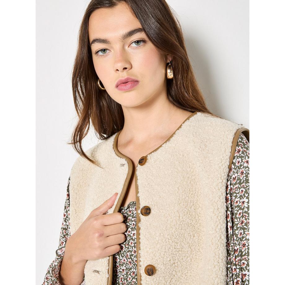 APRICOT Gilet Réversible Borg Suédine  