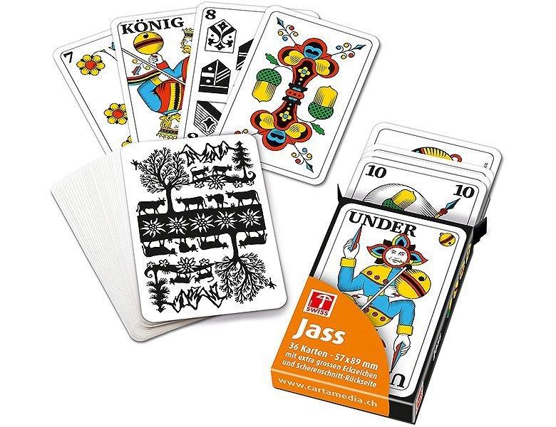 Image of Spiele Jasskarten mit grossen Zahlen - Schweizer Scherenschnitt Multicolor