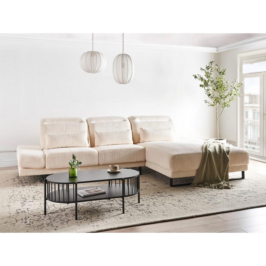 Beliani Ecksofa aus Cord  IKAST  
