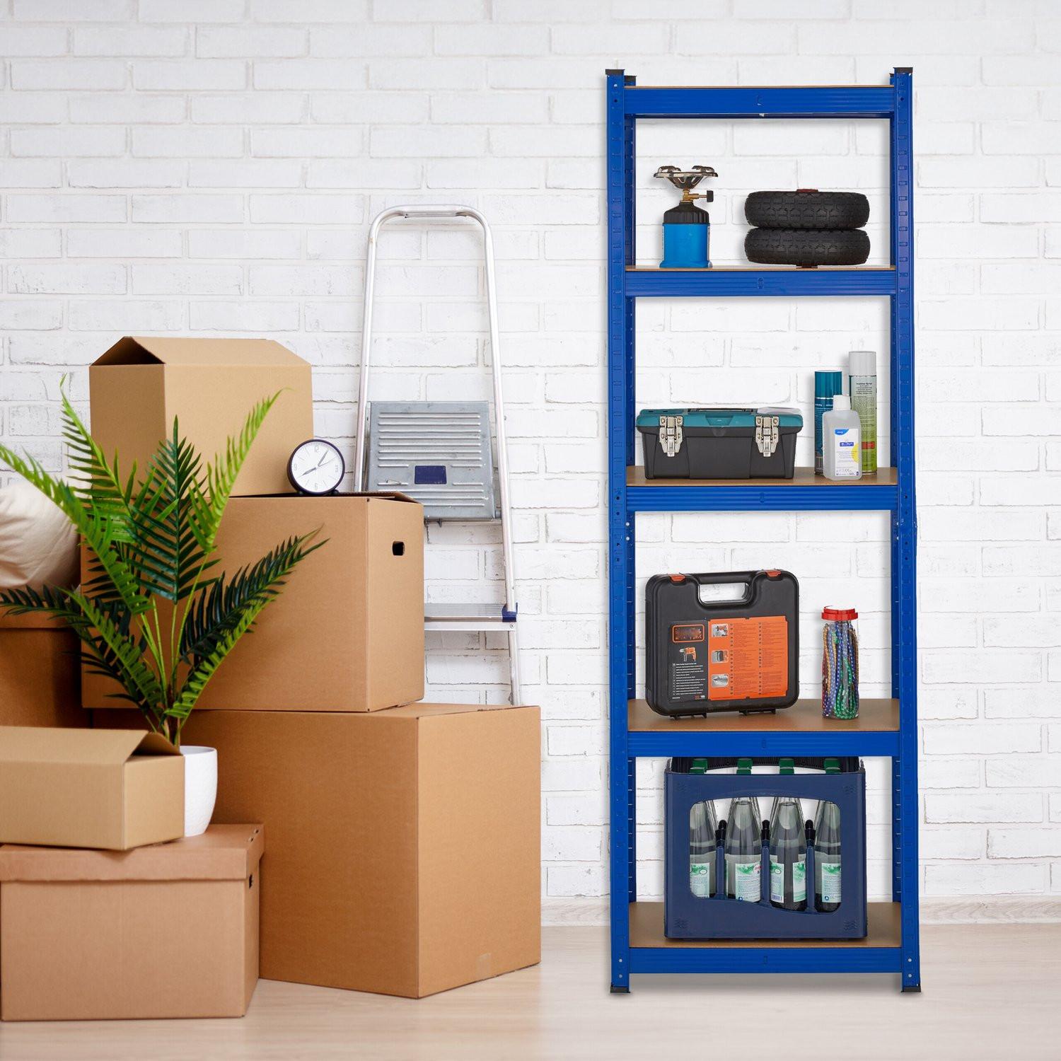 B2X Blaues stabiles Regal mit 5 Ebenen  