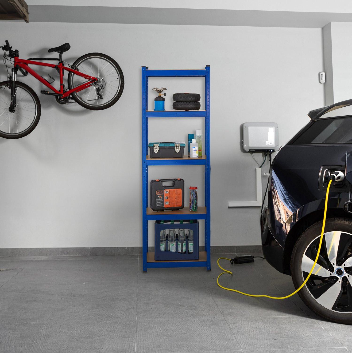 B2X Blaues stabiles Regal mit 5 Ebenen  