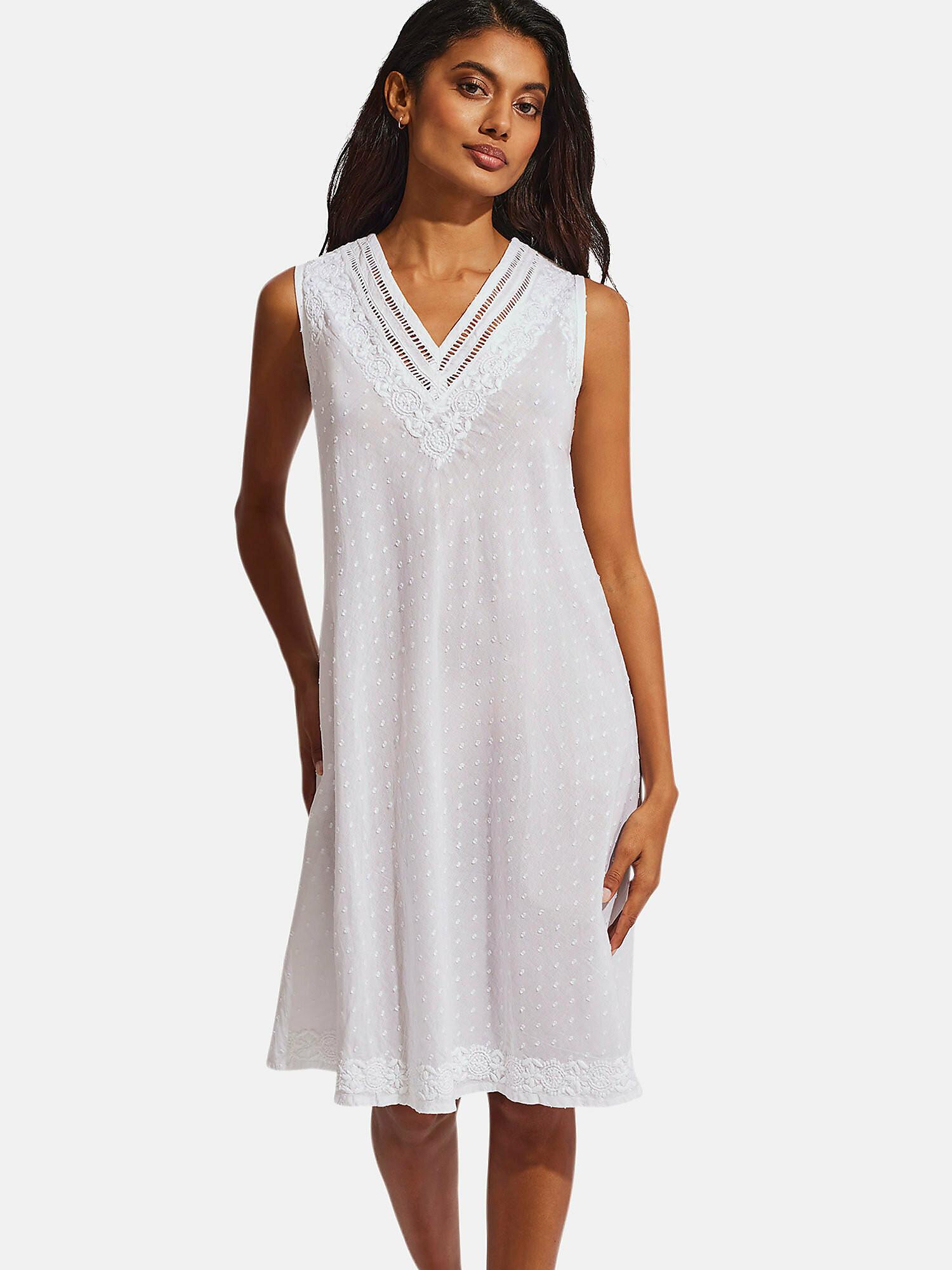 Image of Ärmelloses Nachthemd Homewear P80 Damen Weiss XL