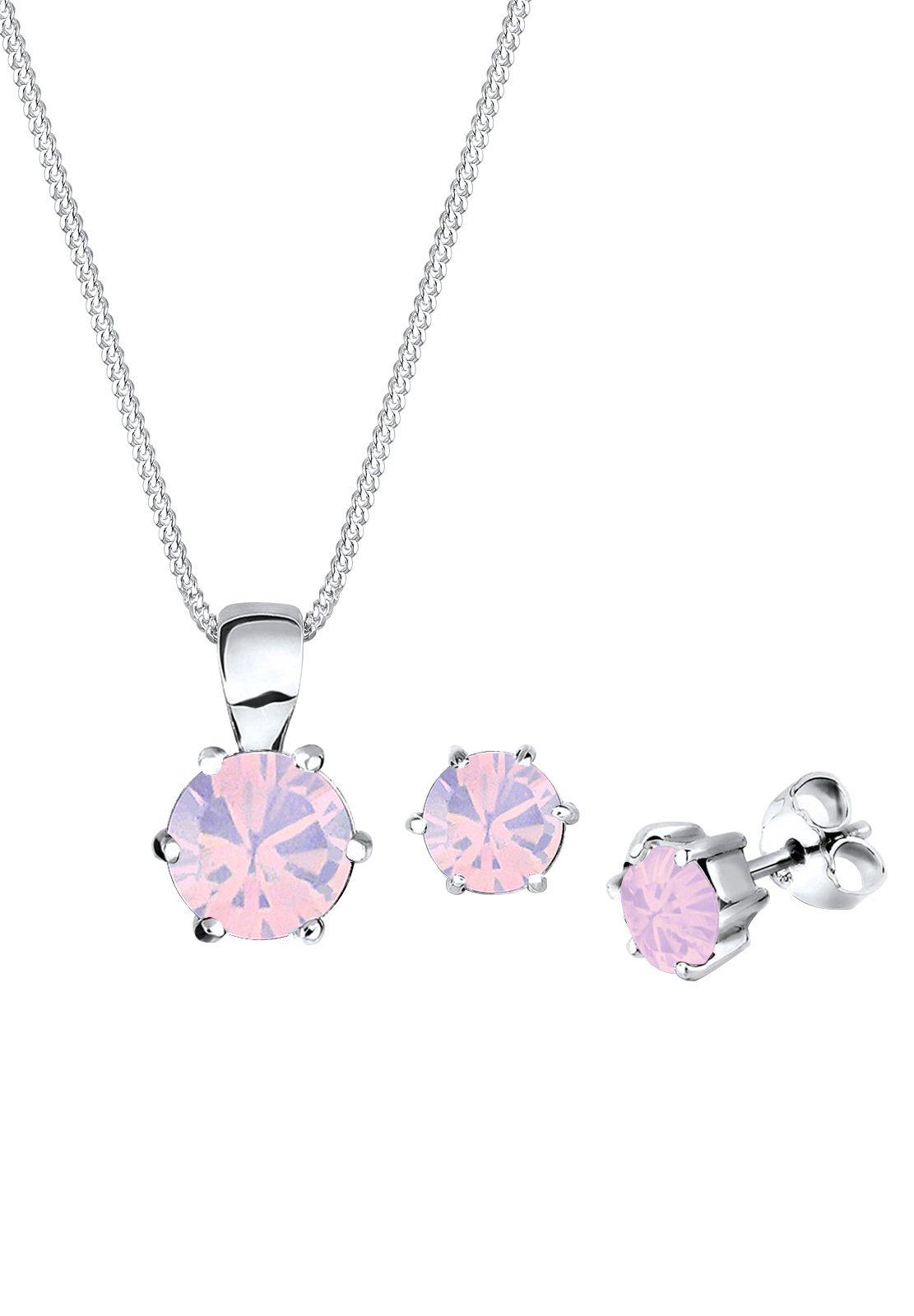 Image of Schmuckset Basic Kristalle Damen Rosa