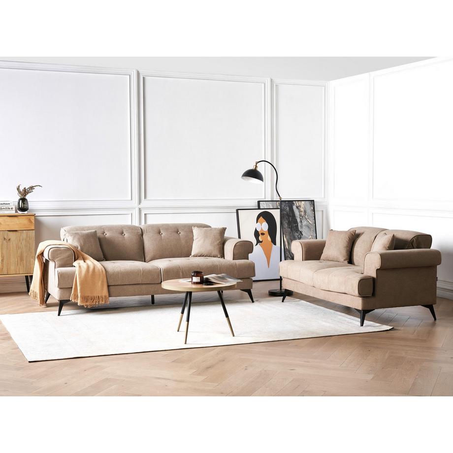 Beliani Wohnzimmer Set aus Stoff  SKIVE  
