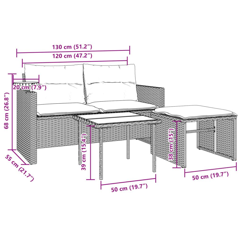 VidaXL Ensemble de canapés de jardin rotin synthétique  