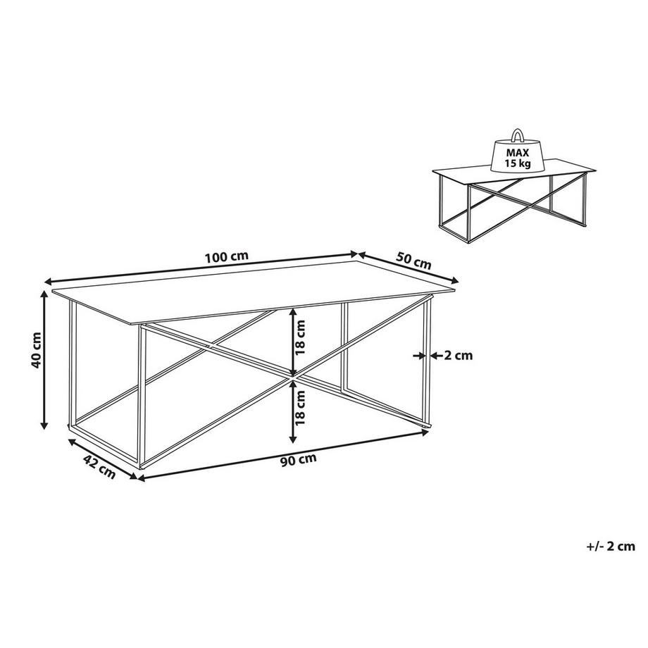 Beliani Couchtisch aus Sicherheitsglas Modern EMPORIA  