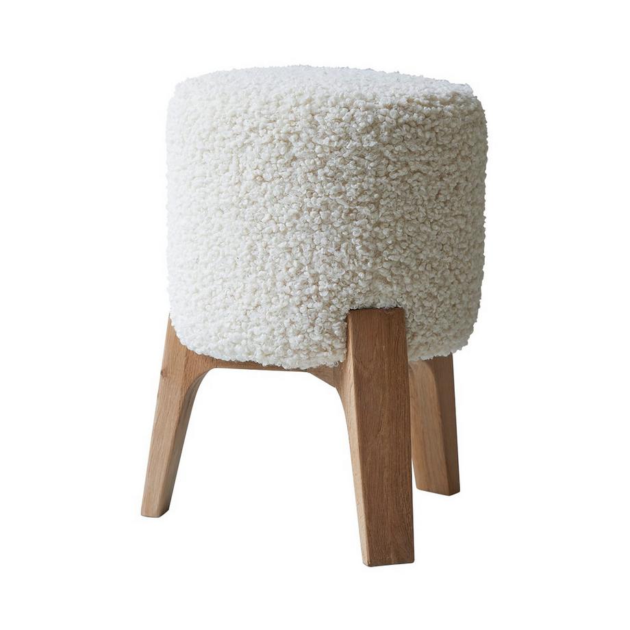 Sitzhocker M Himalaya aus massiver Eiche Drum