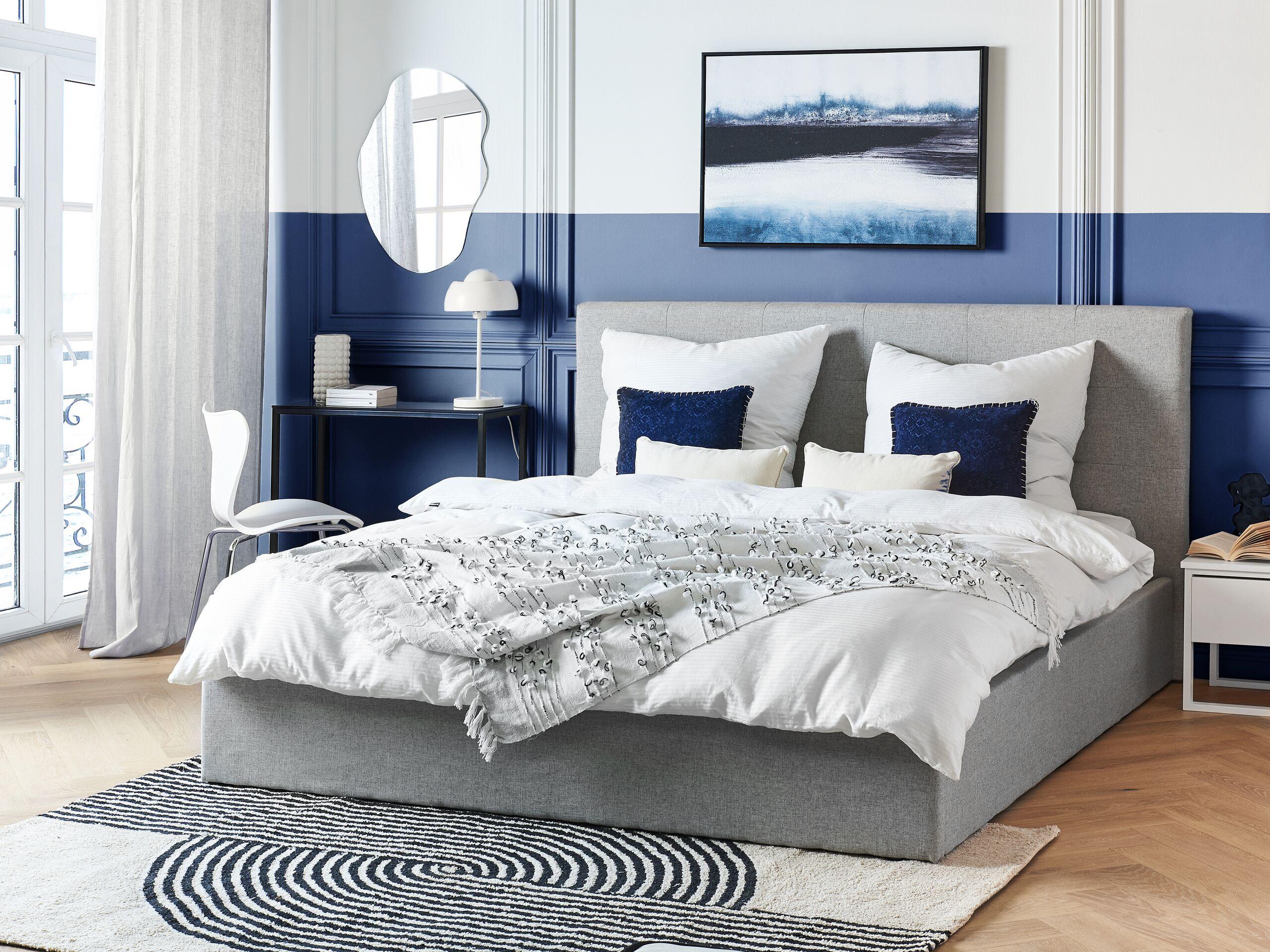 Beliani Bett mit Stauraum aus Polyester Modern LORIENT  