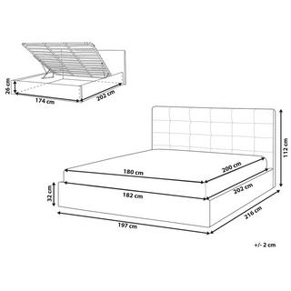 Beliani Bett mit Stauraum aus Polyester Modern LORIENT  