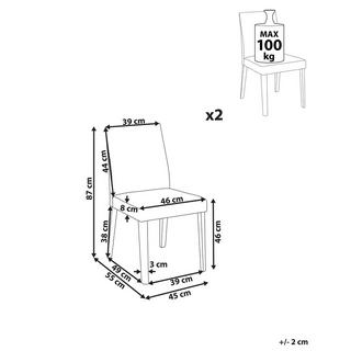Beliani Esszimmerstuhl 2er Set aus Stoff Klassisch PHOLA  