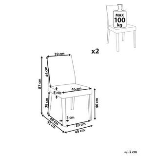 Beliani Set di 2 sedie da pranzo en Poliestere Classico PHOLA  