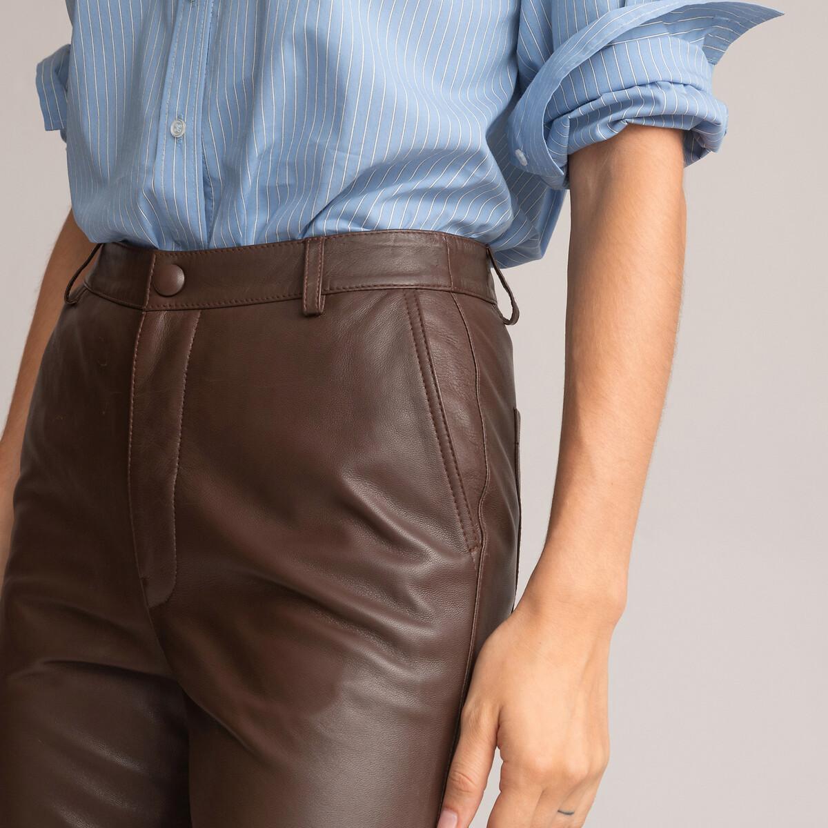 La Redoute Collections  Pantalon droit en cuir 