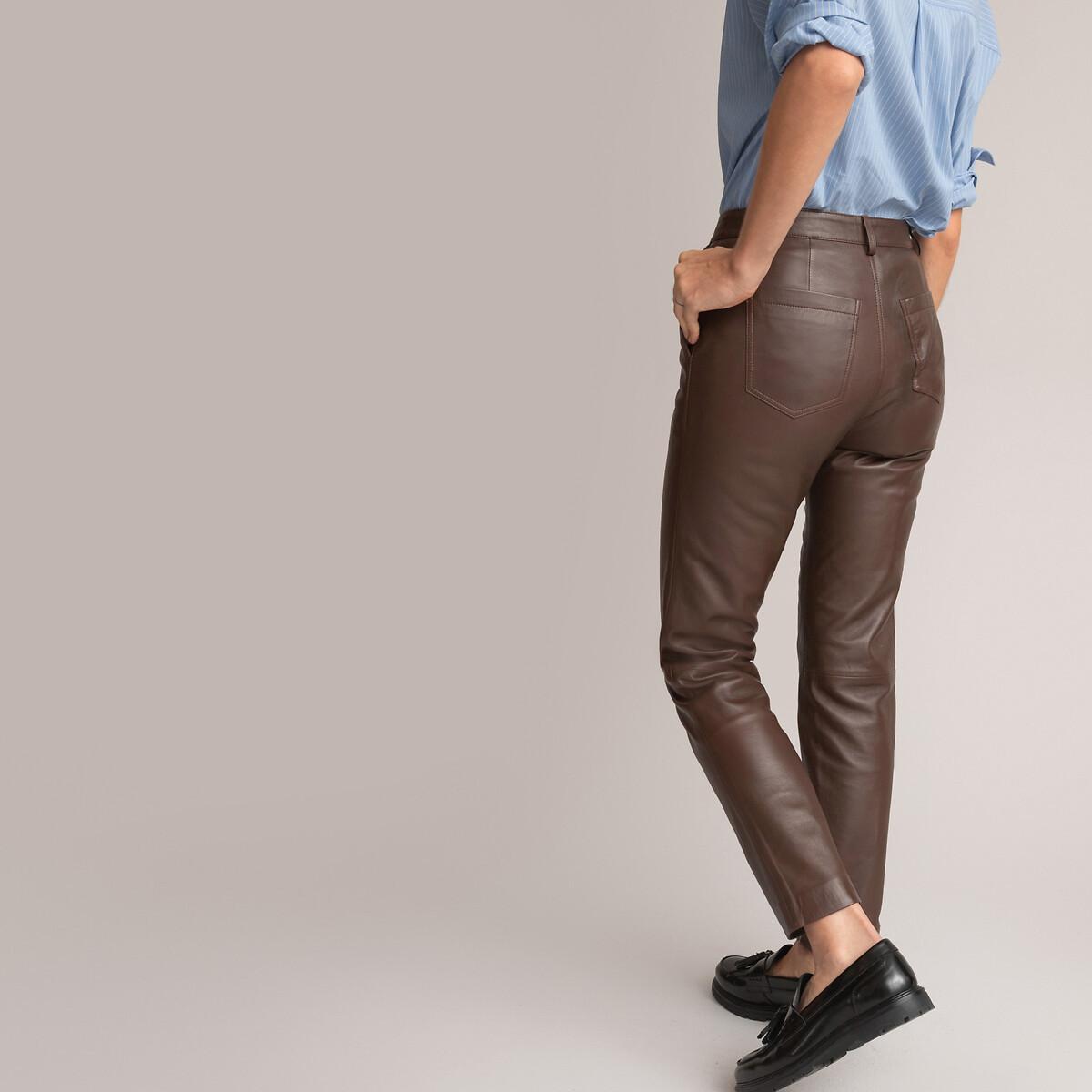 La Redoute Collections  Pantalon droit en cuir 