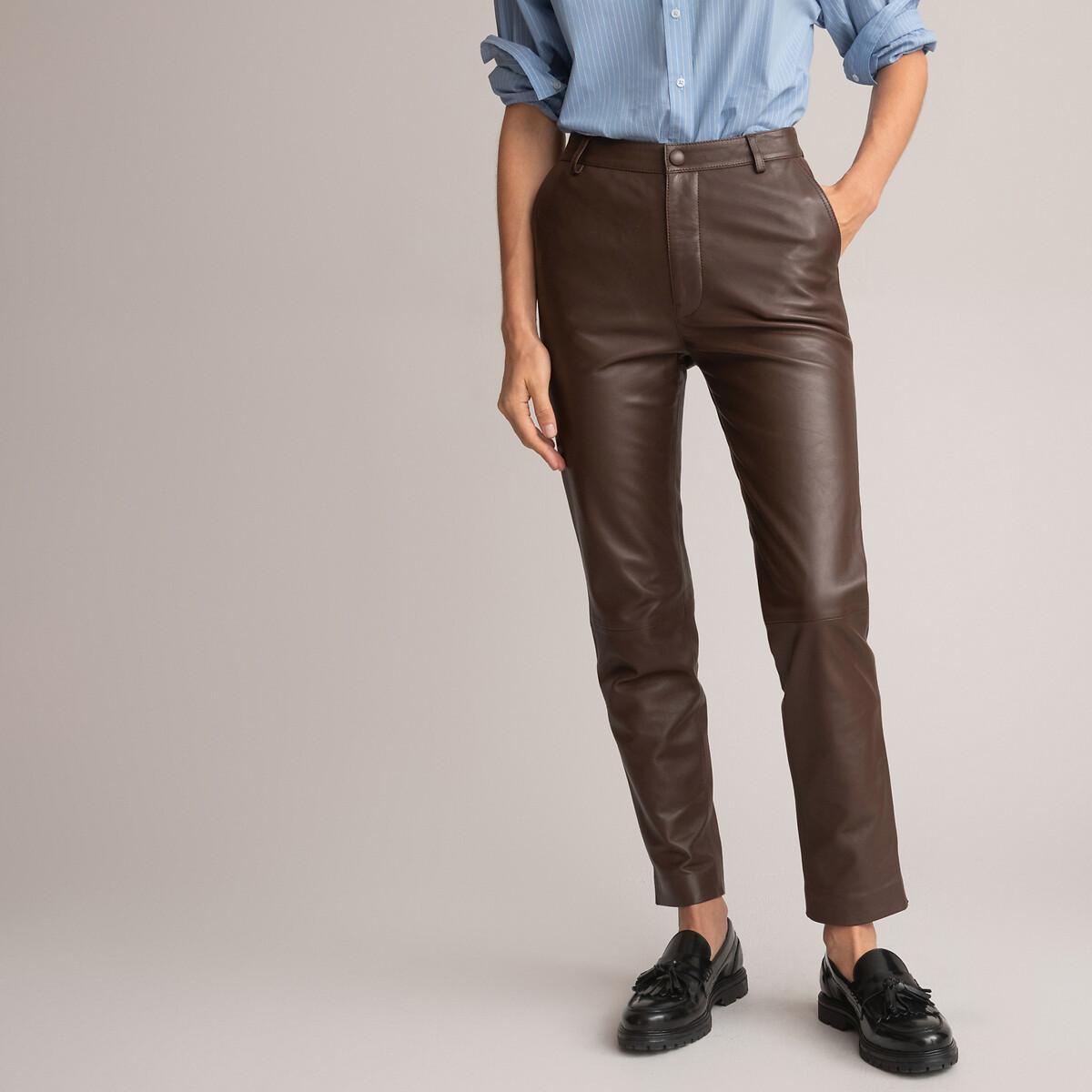 La Redoute Collections  Pantalon droit en cuir 