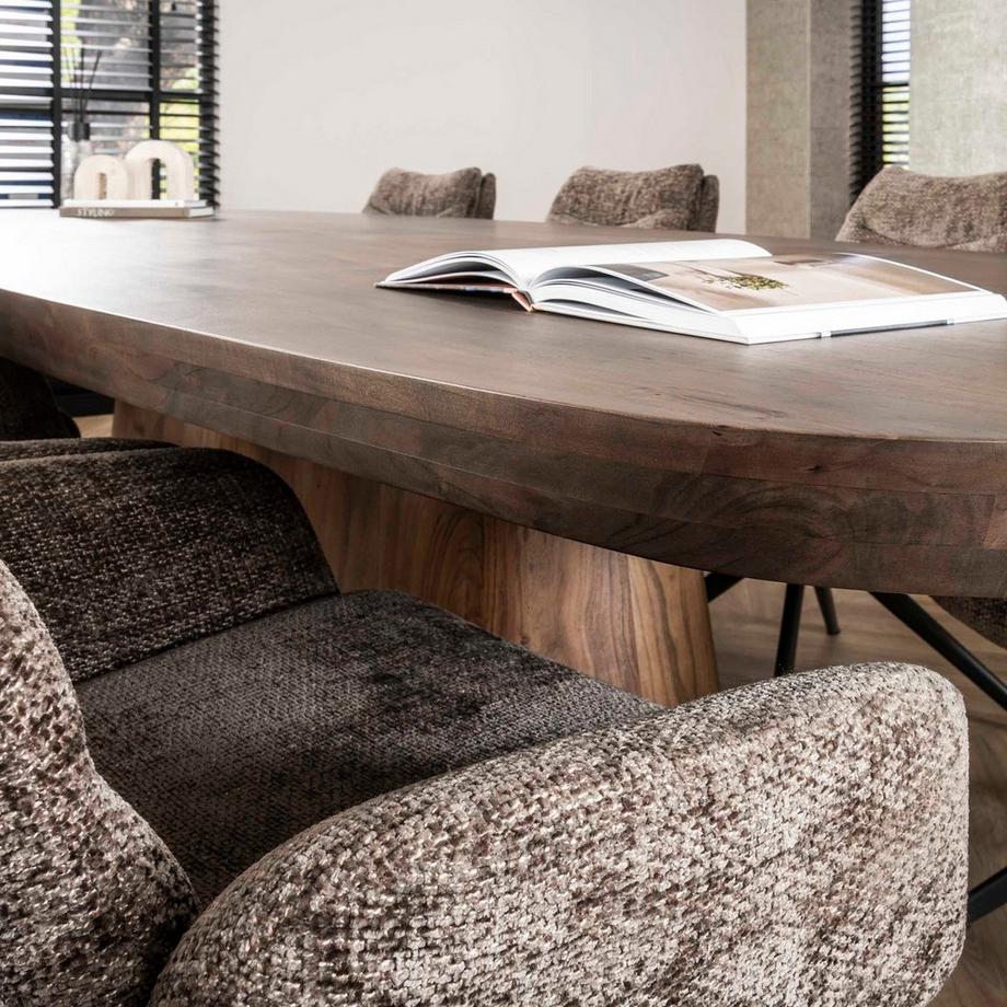 mutoni Table en bois massif Arcadia acacia drift brown 300x130  