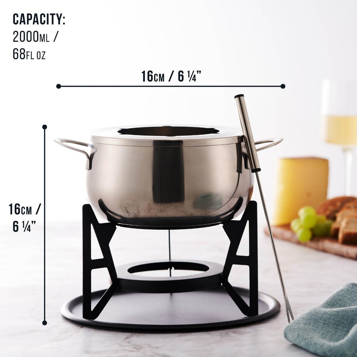 Oak & steel Fondue Set Edelstahl Edelstahl  