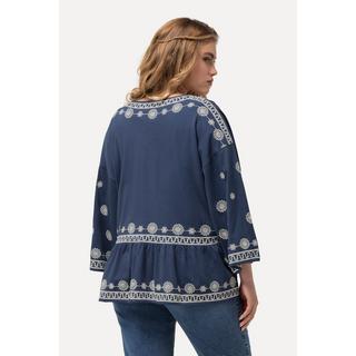 Ulla Popken  Blusen-Kaftan, Stickerei, offene Form, Langarm 