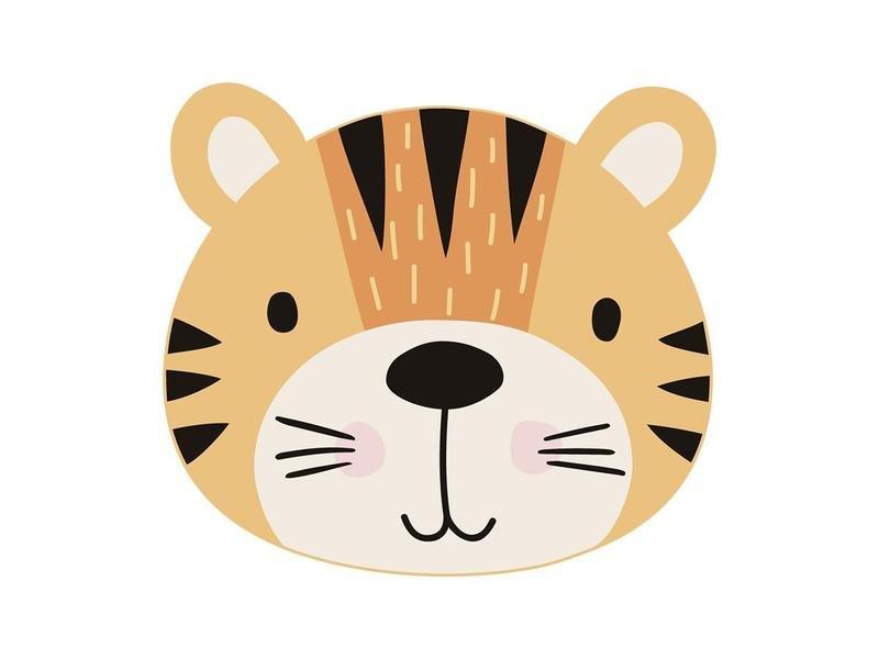 Image of OZAIA Kinderteppich rund TI Vinyl 5TigerMotiv - ONE SIZE