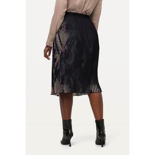 Ulla Popken Gonna Plissettata Design Grafico Taglio Svasato Cintura Elastica  