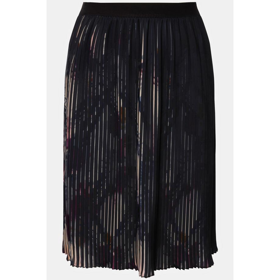 Ulla Popken Jupe Plissée Motif Graphique Ligne A Ceinture Élastique  