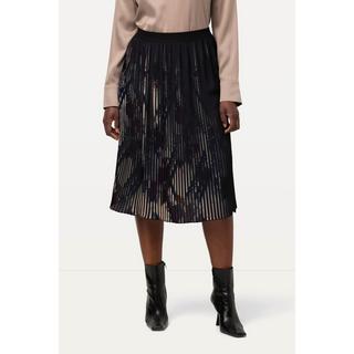 Ulla Popken Gonna Plissettata Design Grafico Taglio Svasato Cintura Elastica  