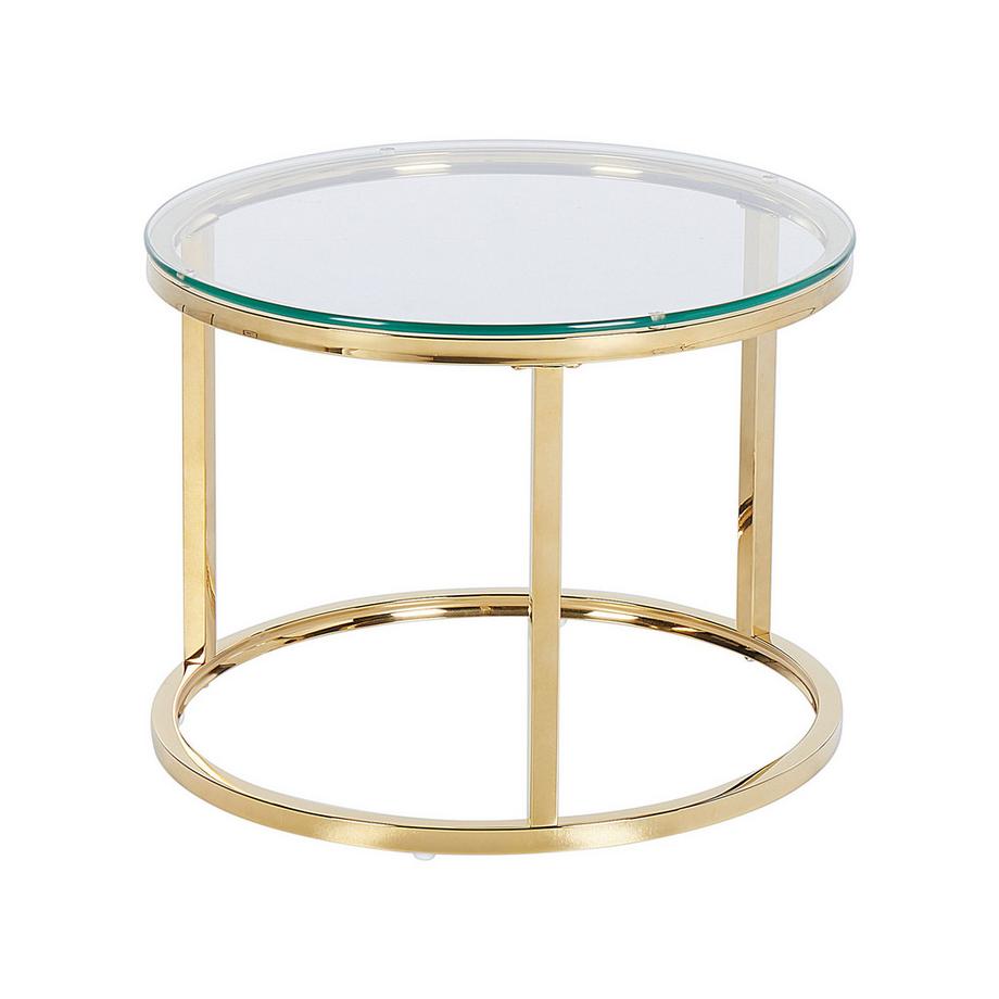 Beliani Lot de 2 tables basses en Acier inox Glamour GRANGE  