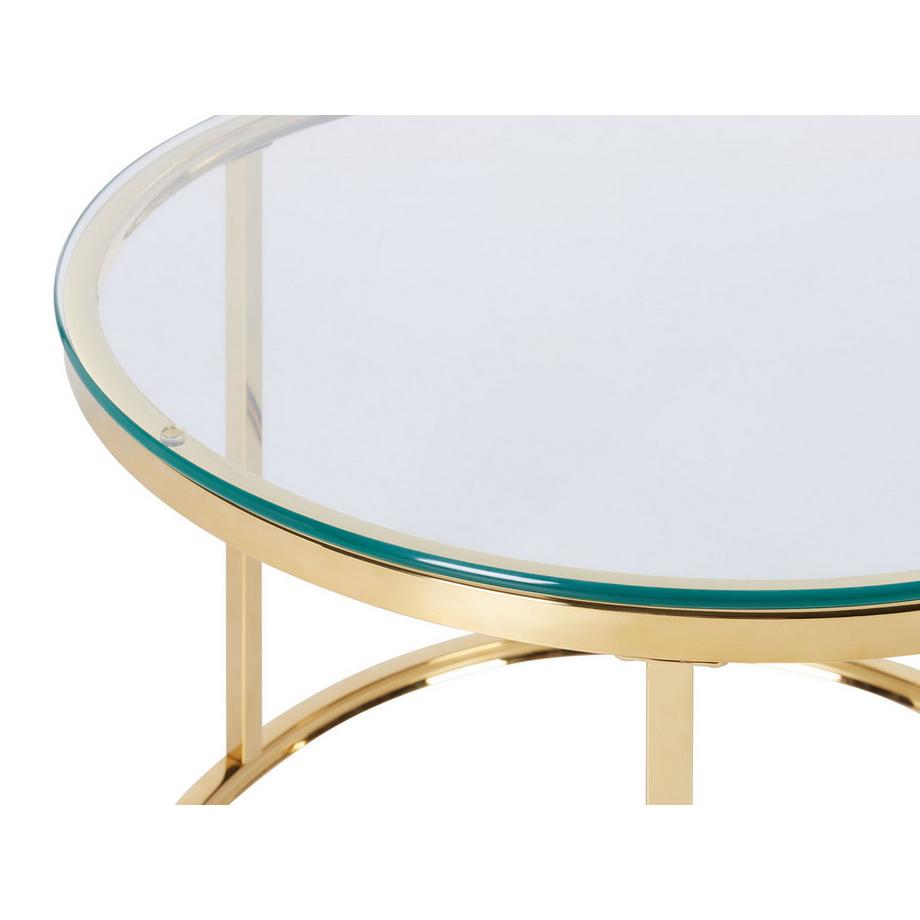 Beliani Lot de 2 tables basses en Acier inox Glamour GRANGE  