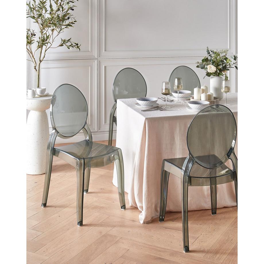 Beliani Set di 4 sedie da pranzo en Policarbonato Retrò MERTON  