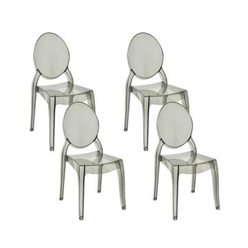 Lot de 4 chaises en Polycarbonate Moderne MERTON