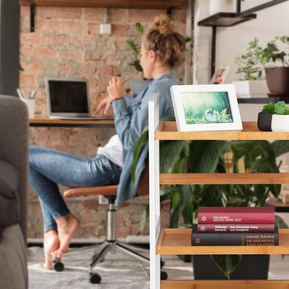 B2X Badezimmerregal Bambus und natur  