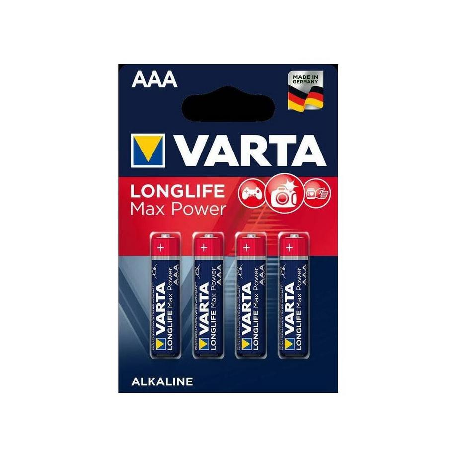 B2X  Lot de 4 piles alcalines AAA Longlife Max Power LR3 